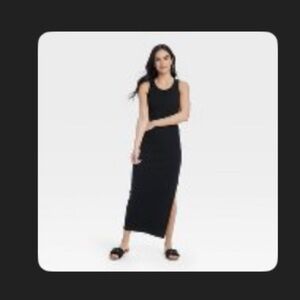 Black rubbed target racer back maxi